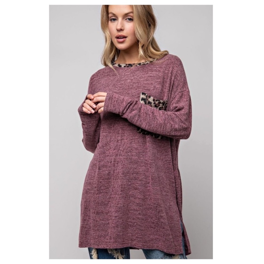 ☀️1 LEFT No. 81 Two tone brushed hacci tunic - Picture 3 of 6